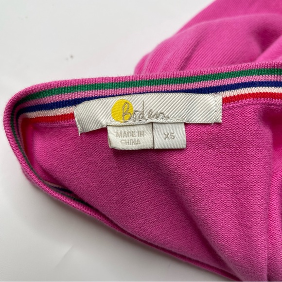 Boden Cotton Crewneck Cardigan Sweater Candy Pink Long Sleeve, Size XS - Picture 8 of 10
